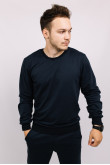 Мужской Темно-синий свитшот из двунитки однотонный