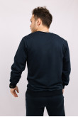 Мужской Темно-синий свитшот из двунитки однотонный