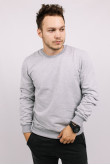 Мужской Светло-серый свитшот из двунитки меланж