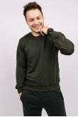 Мужской Оливковый свитшот из двунитки однотонный