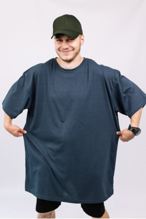 Мужская Темно-серая футболка Большого размера батал 58 60 62 64 66 70 Антрацит