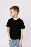 Детская Черная футболка 100% хлопок трикотажная однотонная для мальчика