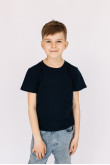 Детская Черная футболка 100% хлопок трикотажная однотонная для мальчика