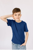Детская Темно-синяя футболка из хлопка трикотажная для мальчика