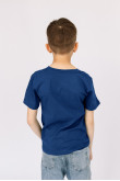 Детская Темно-синяя футболка из хлопка трикотажная для мальчика