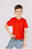 Детская Красная футболка из хлопка натуральная для мальчика
