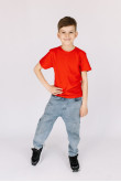 Детская Красная футболка из хлопка натуральная для мальчика