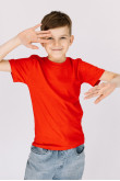 Детская Красная футболка из хлопка натуральная для мальчика