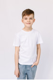 Детская Белая футболка 100% натуральная базовая без принта для мальчика
