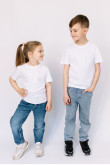 Детская Белая футболка 100% натуральная базовая без принта для мальчика