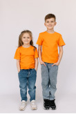 Детская Оранжевая футболка хб трикотажная яркая для мальчика