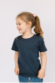Детская футболка Темно-серый Антрацит натуральная для девочки