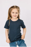 Детская футболка Темно-серый Антрацит натуральная для девочки