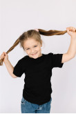 Детская Черная футболка 100% хлопок трикотажная однотонная для мальчика