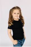 Детская Черная футболка 100% хлопок трикотажная однотонная для мальчика