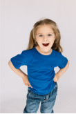 Детская Яркая Синяя футболка Электрик натуральная для девочки