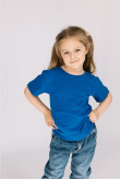 Детская Яркая Синяя футболка Электрик натуральная для девочки