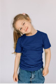 Детская Темно-синяя футболка из хлопка для девочки