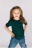 Детская Темно-зеленая футболка хб хлопок натуральная для девочки