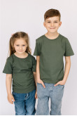 Детская Оливковая Светлая футболка из хлопка натуральная для девочки