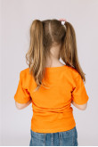 Детская Оранжевая футболка хб натуральная яркая для девочки