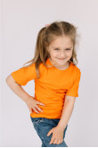 Детская Оранжевая футболка хб натуральная яркая для девочки