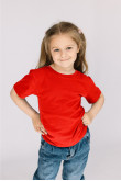Детская Красная футболка из хлопка натуральная для девочки