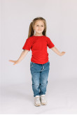 Детская Красная футболка из хлопка натуральная для девочки