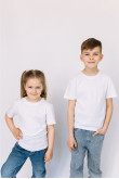 Детская Белая футболка 100% натуральная базовая без принта для девочки