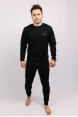 Мужское термобелье микродайвинг с утеплением на флисе Черный комплект кофта и подштанники