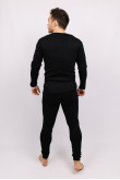 Мужское термобелье Черный комплект кофта и штаны из хлопка