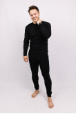 Мужское термобелье Черный комплект кофта и штаны из хлопка