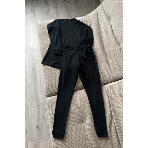 Мужское термобелье реглан Черный комплект кофта и штаны из хлопка