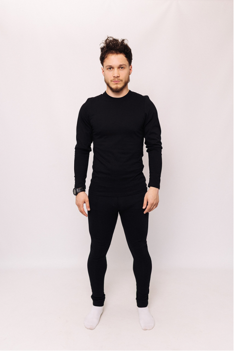 Мужские подштанники черного цвета с манжетами