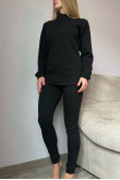 Женское термобелье черного цвета с рукавом реглан