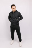 Мужской темно-серый спортивный трикотажный костюм двойка из двунитки Антрацит