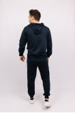 Мужской темно-синий спортивный трикотажный костюм двойка из двунитки