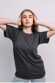 Женская футболка Темно-серый Антрацит трикотажная базовая