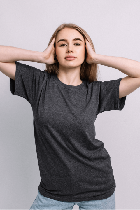 Женская футболка Темно-серый Антрацит трикотажная базовая