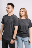 Женская футболка Темно-серый Антрацит трикотажная базовая