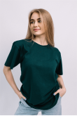 Женская Темно-зеленая футболка хб хлопок трикотажная