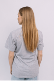 Женская Светло-Серая футболка Меланж натуральная трикотажная базовая