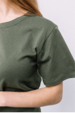 Женская Оливковая Светлая футболка из хлопка натуральная трикотажная