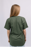 Женская Оливковая Светлая футболка из хлопка натуральная трикотажная