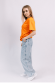 Женская Оранжевая футболка хб трикотажная яркая