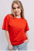 Женская Красная футболка из хлопка натуральная