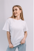 Женская Белая футболка 100% хлопок натуральная трикотажная базовая без принта