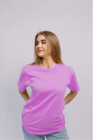 Женская Сиреневая футболка хб хлопок трикотажная 