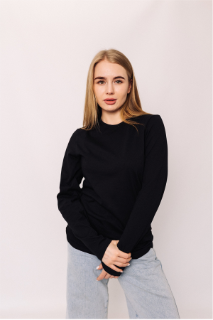 Женский хлопковый лонгслив с длинным рукавом