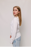 Женский легкий базовый белый лонгслив